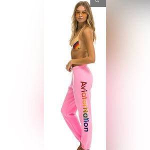 Aviator Nation neon pink sweats size M, NWT